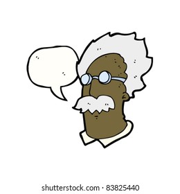 genio del dibujo animado hombre con burbuja de habla