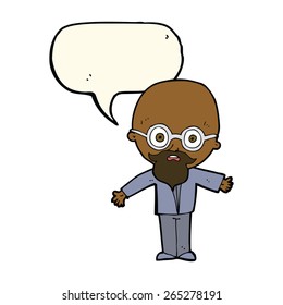 genio del dibujo animado con burbuja de habla