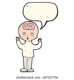 cartoon genius with speech bubble