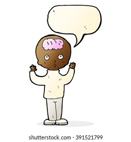 cartoon genius with speech bubble
