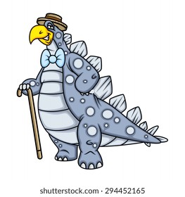 Cartoon Gentleman Dinosaur Character