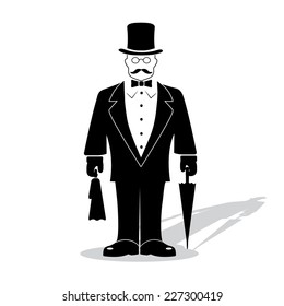 cartoon gentleman on a white background