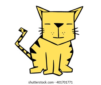 Cartoon geometric cat