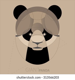 Cartoon Geometric Giant Panda
