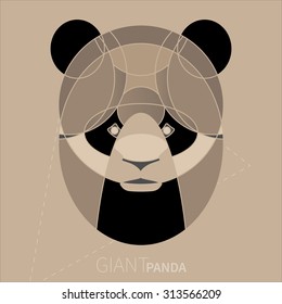 Cartoon Geometric Giant Panda