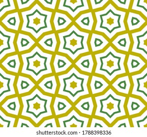 Cartoon geometric linear seamless pattern. Fantasy oriental mosaic background with different geo shapes. Arabesque tile wrapping paper. Vector illustration.      