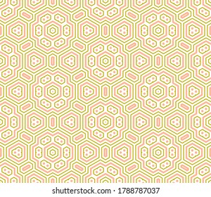 Patrón lineal lineal sin soldadura de dibujos animados. Fantasía mosaico oriental con diferentes formas geo. Papel de envoltura de azulejos árabes. Ilustración vectorial.      