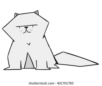 Cartoon geometric persian cat