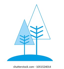 cartoon geometric tree nature spring concept