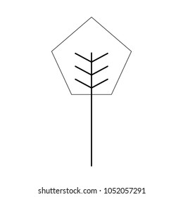 cartoon geometric tree nature spring concept