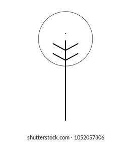 cartoon geometric tree nature spring concept