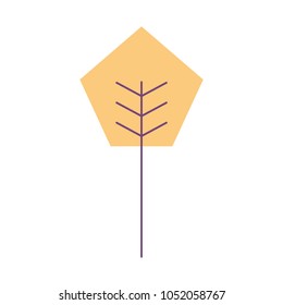 cartoon geometric tree nature spring concept