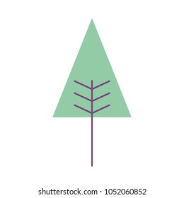 cartoon geometric tree nature spring concept