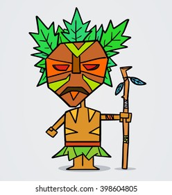 Cartoon Geometric Witch Doctor