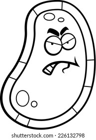 A cartoon germ with an angry expression.