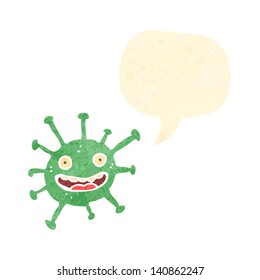 gérmenes de dibujos animados con burbuja de habla