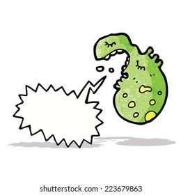 cartoon germ with speech bubble
