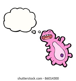 cartoon germ with thought bubble