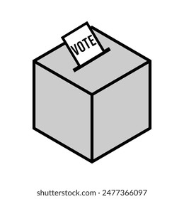 Dibujos animados Icono Icono Mockup.Papel de votación 3D en urna. Elecciones, voto, ir a votar, participación ciudadana en el concepto de voto. Ilustración 3d.Renderizado 3D sobre fondo blanco. Eps 10.
