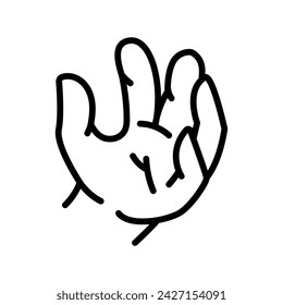 Cartoon gesture line icons set. Character hand. Vector isolated element. Editable stroke.