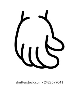 Cartoon gesture line icons set. Character hand. Vector isolated element. Editable stroke.