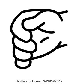 Cartoon gesture line icons set. Character hand. Vector isolated element. Editable stroke.