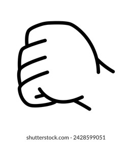 Cartoon gesture line icons set. Character hand. Vector isolated element. Editable stroke.