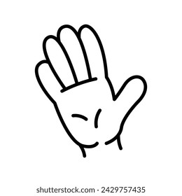 Cartoon gesture line icons set. Character hand. Vector isolated element. Editable stroke.