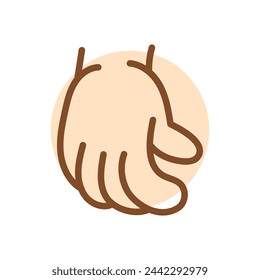 Cartoon gesture line icons set. Character hand. Vector isolated element. Editable stroke.