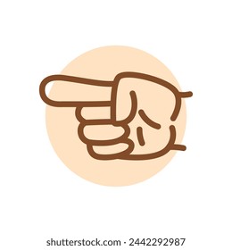 Cartoon gesture line icons set. Character hand. Vector isolated element. Editable stroke.