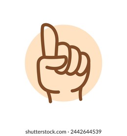 Cartoon gesture line icons set. Character hand. Vector isolated element. Editable stroke.