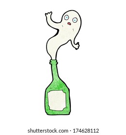 cartoon ghost in bottle
