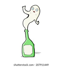 cartoon ghost in bottle