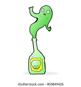 cartoon ghost in bottle