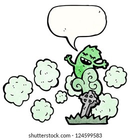 cartoon ghost by grave