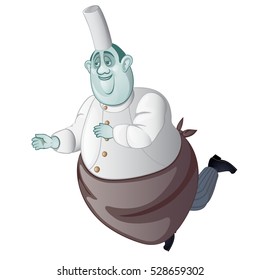 Cartoon a Ghost chef isolated on a white background. Vector illustration.