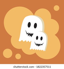 Cartoon Ghost Funny Halloween Illustration