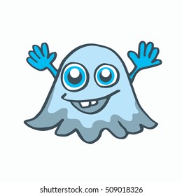 cartoon ghost Halloween vector illustration