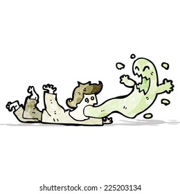 cartoon ghost leaving man