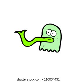 cartoon ghost with long tongue