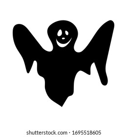 Cartoon-Geist auf weißem Hintergrund zum Erstellen von Halloween-Designs. Vektorillustration.