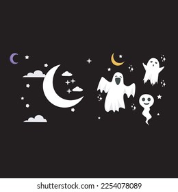 Cartoon Ghost Phantom vector illustration