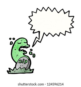 cartoon ghost rising from grave