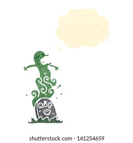 cartoon ghost rising from grave