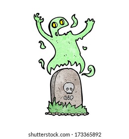 fantasma de la caricatura saliendo de la tumba