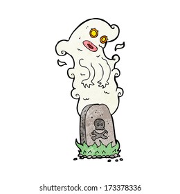 cartoon ghost rising from grave