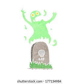fantasma de la caricatura saliendo de la tumba