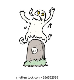 cartoon ghost rising from grave