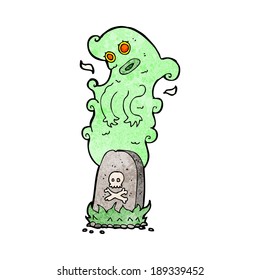cartoon ghost rising from grave