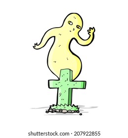 fantasma de la caricatura saliendo de la tumba
